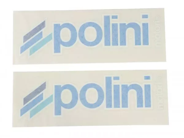 Sticker Set Polini  2x Polini 230x80mm Blauw Geschikt Voor Donkere Oppervlakken.
