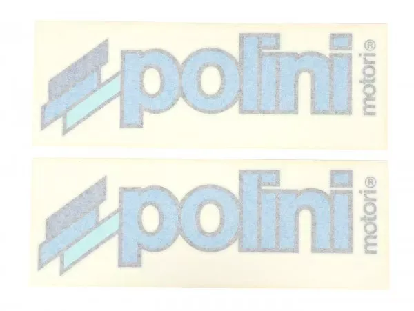 Sticker Set Polini 2x Polini 230x80mm  Blauw Geschikt Voor Lichte Oppervlakken.