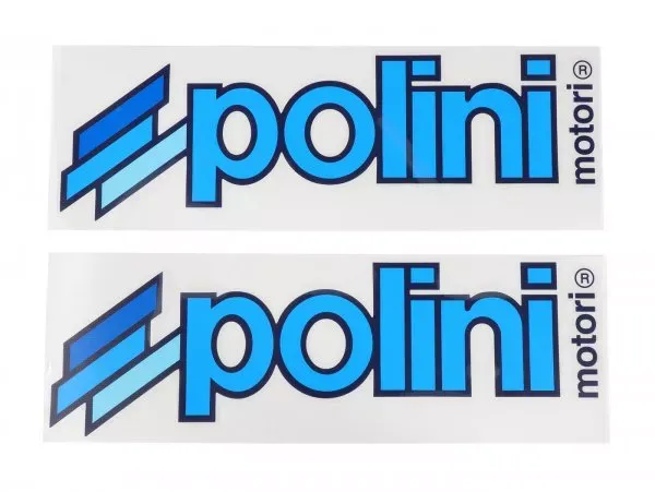 Sticker Set Polini  2x Polini 340x110mm Blauw Geschikt Voor Lichte Oppervlakken.