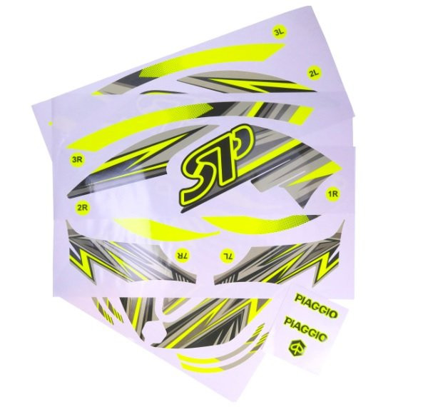 Stickerset Piaggio Zip Fluor Geel (special)