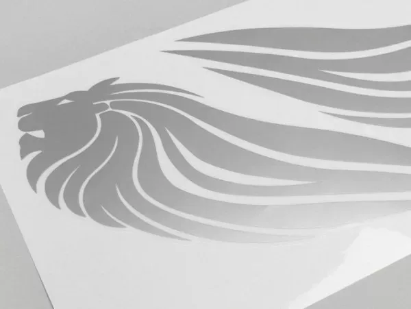 Stickerset Lion Head 154x292mm  Zilver