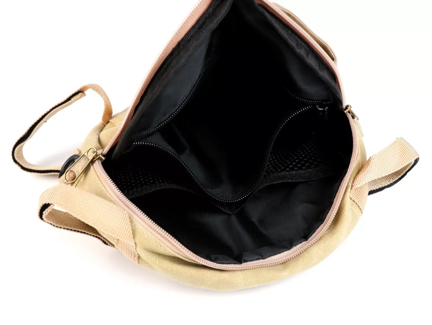 Tas Voor Reservewielhouder incl. GSM Hoesje Tot 6,2 Inch, bijv. iPhone 11)) MOTO NOSTRA Classic 'Waxed Canvas' Geschikt Voor b.v. Vespa, Lambretta Beige