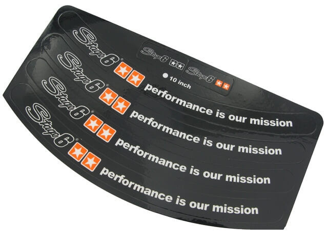 Velgrandsticker - Stage6 - Zwart (10 inch)