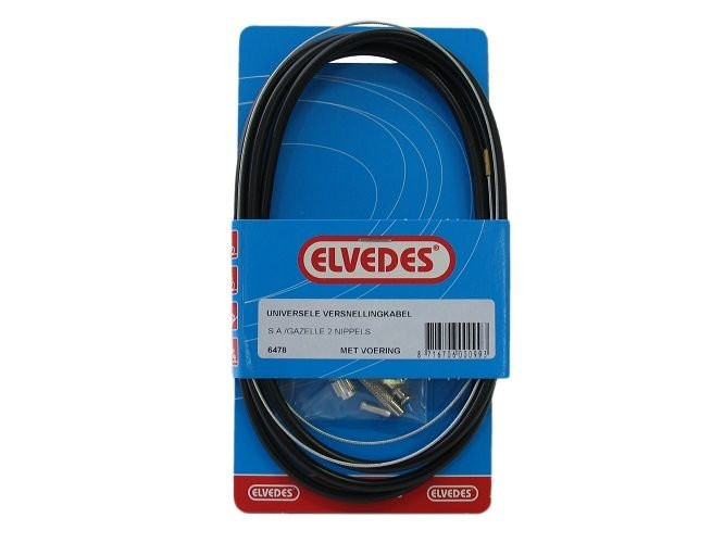 Versnellingskabelset Elvedes 1700 2250 mm Universeel Sturmey Archer Verzinkt Zwart (op Kaart)