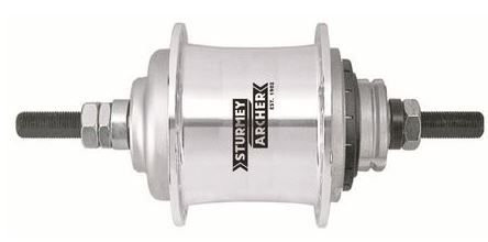 Versnellingsnaaf Sturmey Archer S-RF3 3 Speed Vrijloop 36 Gaats Zilver
