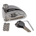 Schijfremslot Scooter - Chroom (met alarm)