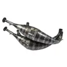 Uitlaat Twee Cilinder KRM 100 Minarelli Horizontaal