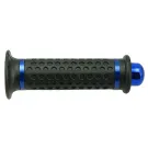 Grips STR8 Dome Met  Ronde  Eindkaappen Zwart / Geanodiseerd Blauw