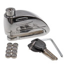 Schijfremslot Scooter - Chroom (met alarm)