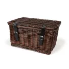 Mand Rieten Mand Met Deksel incl. Montageset OEM Kwaliteit 47x31x25cm Fiets Scooter Vespa Bromfiets Kleur Bruin