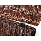 Mand Rieten Mand Met Deksel OEM Kwaliteit 47x31x25cm Fiets Scooter Vespa Bromfiets  Kleur Bruin