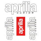 Sticker set - Aprilia woord en logo wit