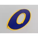 Sticker Nummer 0 Blauw Geel