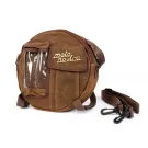 Tas Voor Reservewielhouder (Incl. Gsm Hoesje (Tot 6 2 Inch Bijv IPhone 11) Moto Nostra Classic Waxed Canvas Geschikt Voor B.V Vespa Lambretta  Bruin