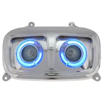 Twee Koplamp BM Style MBK Booster / BW'S 2004 Chroom/Neon Blauw