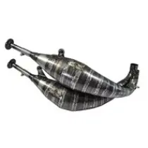 Uitlaat Twee Cilinder KRM 100 Minarelli Horizontaal