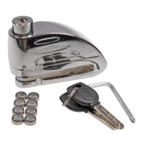 Schijfremslot Scooter - Chroom (met alarm)