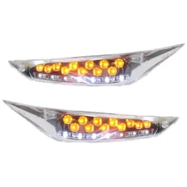 LED Knipperlicht Piaggio Zip 2000 Audi look - Chroom voorkant (links + rechts)