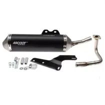 Uitlaat GY6/Kymco/AGM  - Tecnigas 4Scoot TRE Zwart