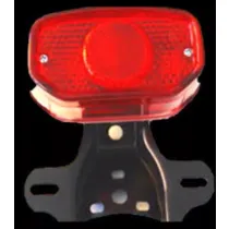 Achterlicht Uni Classic Sport Met Steun Zwart 2x BA15S - 131mm breed met chromen achterzijde	   