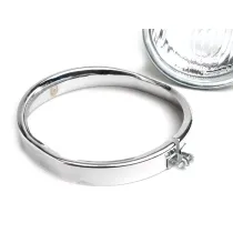 koplamp  vespa ø=115mm  vespa ss50 (v5ss1t), 50sr (v5ss2t), ss90 (v9ss1t), 90 racer (v9ss2t), pv125 (vma1t, vma2t), et3 vmb1t), super (vnc1t/vbc1t)   glas, incl . koplamp rand