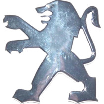 Logo / Sticker Peugeot Scooter (Leeuw Chroom) - 4x4 x 4,1 cm
