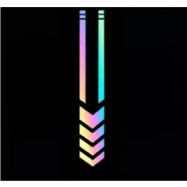 Reflecterende sticker - Pijl groot - Kleur: Multicolor