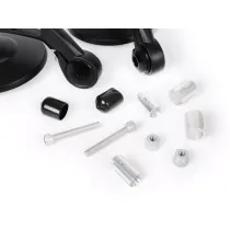 Spiegelset MOTO NOSTRA 1400- Stuuruiteinden Aluminium- Ø=95mm- Mat Zwart Geanodiseerd- E Gemarkeerd