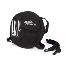 Tas Voor Reservewielhouder (Incl. Gsm-Hoesje (Tot 6,2 Inch, Bijv. IPhone 11) Moto Nostra Classic Waxed Canvas Geschikt Voor B V Vespa Lambretta  Zwart