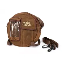 Tas Voor Reservewielhouder (Incl. Gsm Hoesje (Tot 6 2 Inch Bijv IPhone 11) Moto Nostra Classic Waxed Canvas Geschikt Voor B.V Vespa Lambretta  Bruin
