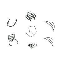 Valbeugelset Vespa Sprint / Primavera - Glans zwart (A-plus, 5-delig)