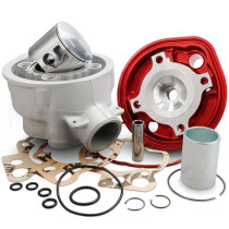 Voca Cilinder Bestia 80cc Minarelli AM6 (50mm) - Rode cilinderkop