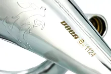 Uitlaat Voca Cross Verchroomd 50 / 70CC CE Rood Aprilia SX / Derbi DRD