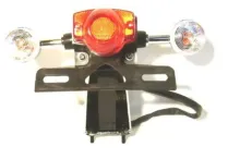 Achterlicht China GR.Retro + Blank Raw (3pins) 3pins connector stekker + 4 losse stekkers Bay15D 12V 21/5W BA15S 12V 10W