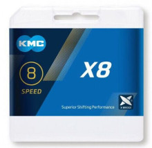 Ketting 8 Speed KMC X8 1/2 x 3/32 Zilver