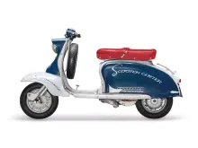 Zadel BGM PRO Pegasus Met badge en Geklonken Lambretta LI, LI S, SX, TV, DL, GP Rood