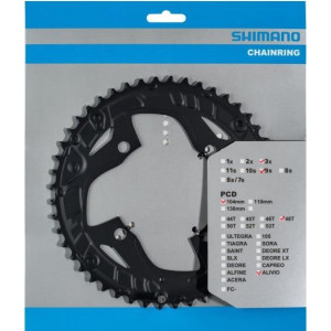 Kettingblad 48T Shimano Alivio FC-T4010 Zwart