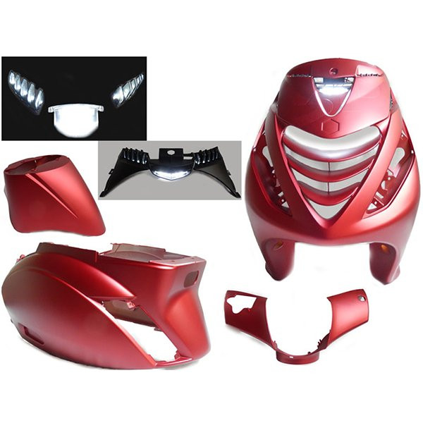 Kappenset model SP Zip2000 + Led lamp mat rood 6delig