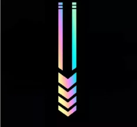 Reflecterende sticker - Pijl groot - Kleur: Multicolor