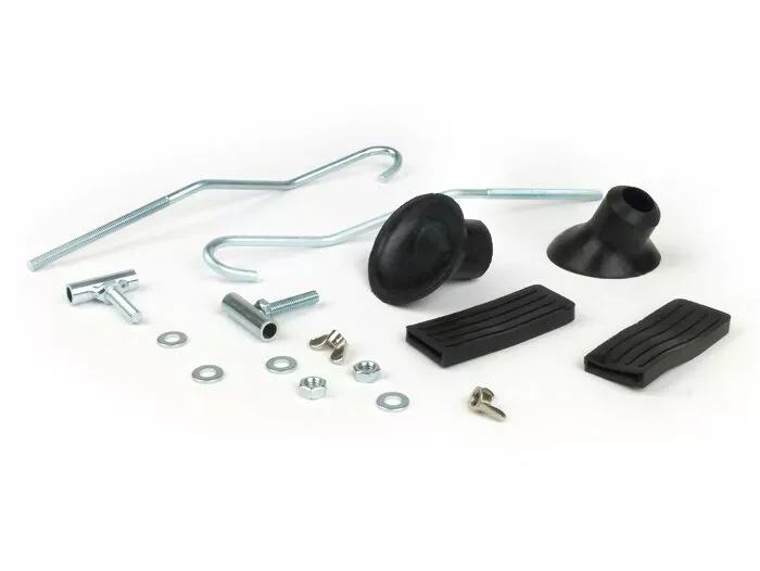 Reparatieset Voor Bagagedrager Opklapbaar Voorzijde MOTO NOSTRA Vespa Smallframe V50, PV125, ET3 Vespa Largeframe Rally180 Zilver