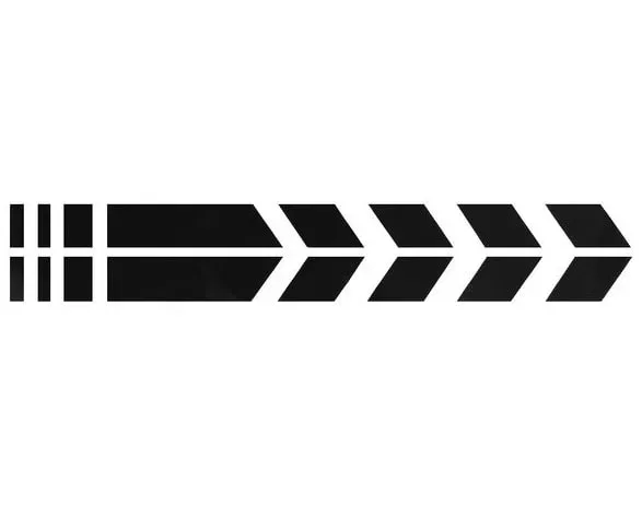 Reflecterende sticker - Pijl groot - Kleur: Zwart