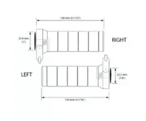 Verwarmde Handgreep Koso Titan 7/8" + 1" L=120mm Zwart Met Externe Schakelaar