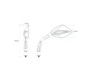 Spiegel Rechterkant M. Gentegreerde Indicator (Running Light) Koso Blade