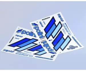 Stickerset Polini Team Polini 2x 297x420mm  Blauw