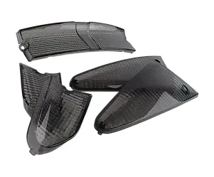 Knipperlicht Set STR8 (4) Met Achterlicht Aprilia SR50 (Voor 1997) Zwart Transparant