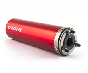 Voca Racing Uitlaat 50/70CC Chroom / Rode Geluiddemper (CE) Derbi Senda Euro 2 / Euro 3