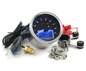Tachometer Koso Analog 9000RPM / Thermometer  Zwart