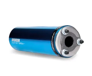 Voca Uitlaat 50/70CC Chroom / Blauw Aluminum Geluiddemper (CE) Derbi Senda Euro 2 / Euro 3