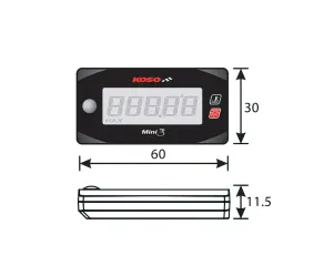 Brandstofmeter Koso Mini Digitale Stijl 3