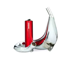 Uitlaat Voca Cross Verchroomd 50 / 70CC CE Rood Aprilia SX / Derbi DRD